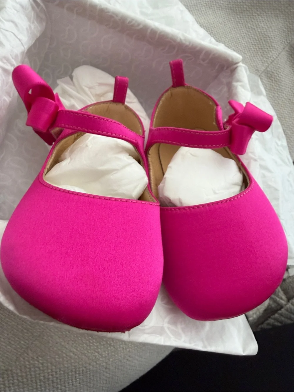 Christian Louboutin Hot Pink Bow Strap Mary Jane Kids Shoes